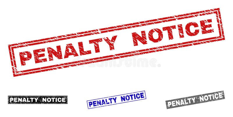 Grunge PENALTY NOTICE Scratched Rectangle Watermarks stock illustration