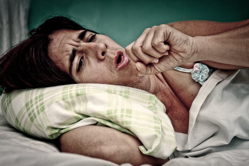 Grunge portrait of sick woman coughing stock images Grunge portrait of sick woman coughing stock images