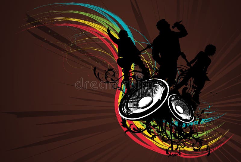 Grunge Rainbow Rock Band stock illustration