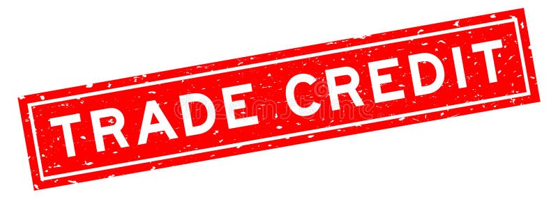 Grunge Red Trade Credit Word Basic Borracha Quadrado Carimbo Com Fundo