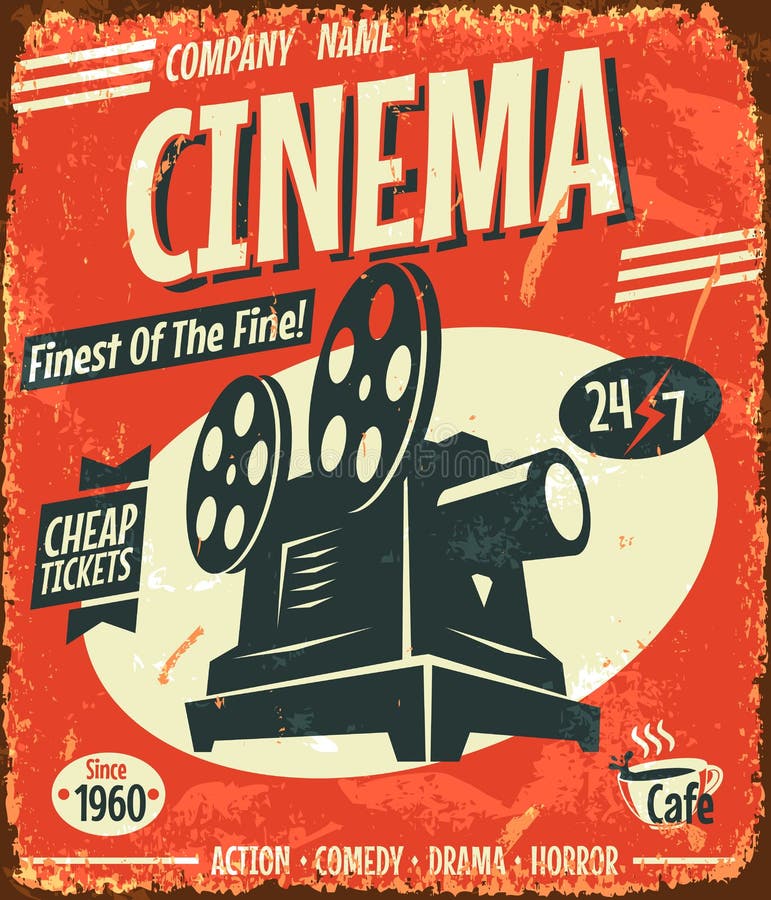 Retro Cinema Poster Stock Illustrations – 13,966 Retro Cinema Poster Stock  Illustrations, Vectors & Clipart - Dreamstime