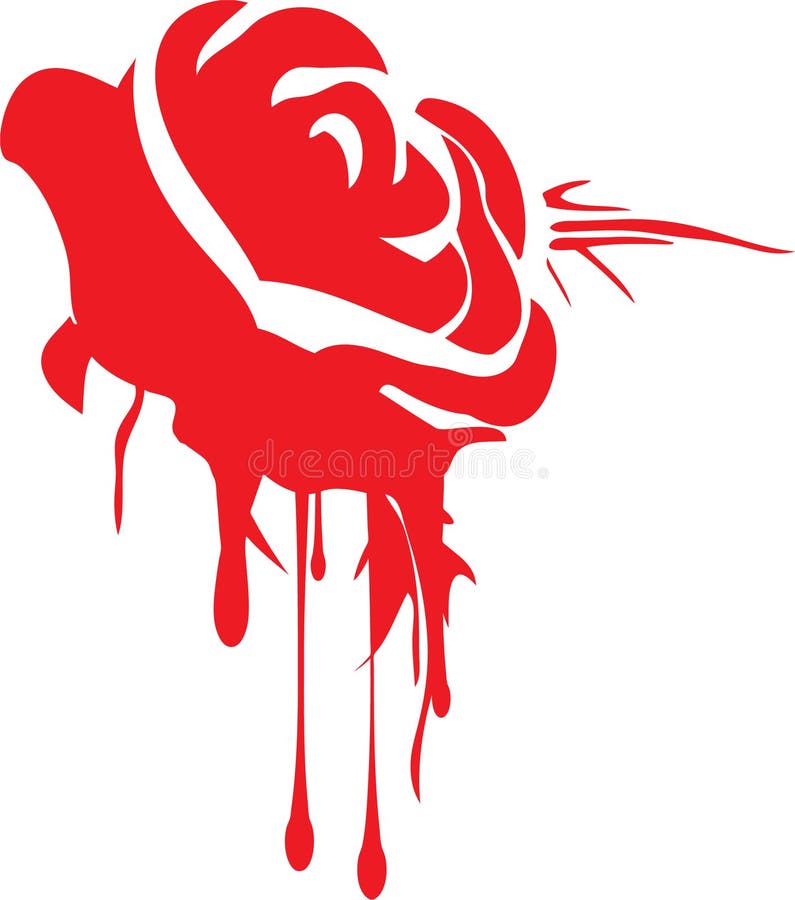 Grunge Rose d'égoutture illustration stock Grunge Rose d'égoutture illustration stock