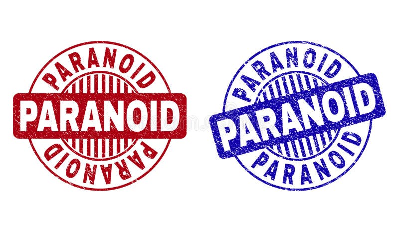Grunge Round PARANOICZNI Porysowani znaczki ilustracja wektor Grunge Round PARANOICZNI Porysowani znaczki ilustracja wektor