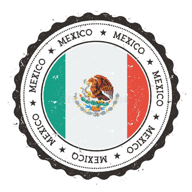 Grunge rubberstempel met de Mexicaanse vlag stock illustratie