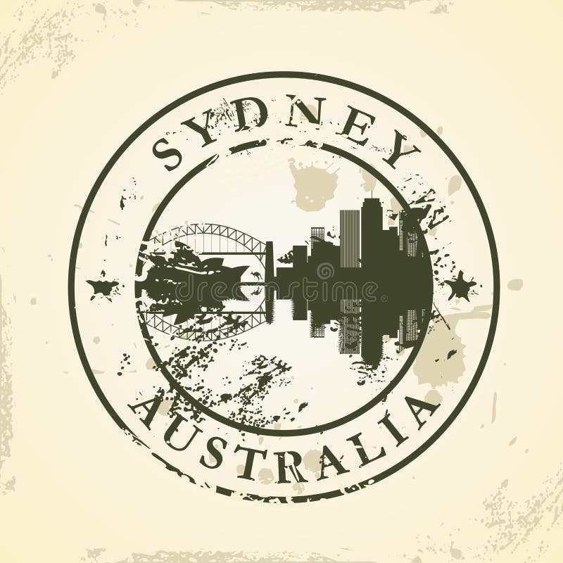 Grunge rubberzegel met Sydney, Australië stock illustratie Grunge rubberzegel met Sydney, Australië stock illustratie