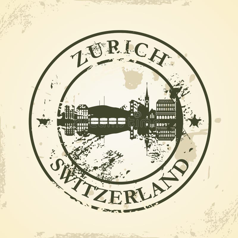 Grunge rubberzegel met Zürich, Zwitserland stock illustratie Grunge rubberzegel met Zürich, Zwitserland stock illustratie