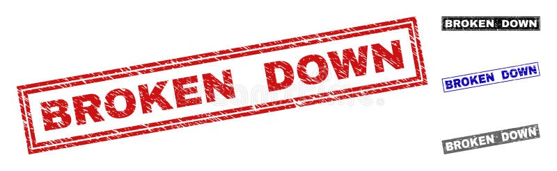 Grunge rupt în jos marcaje de filigran cu dreptunghi zgâriat royalty free illustration