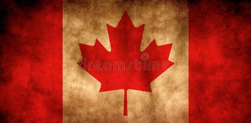 Grunge, Rustic Canada, flaga kanadyjska ilustracji