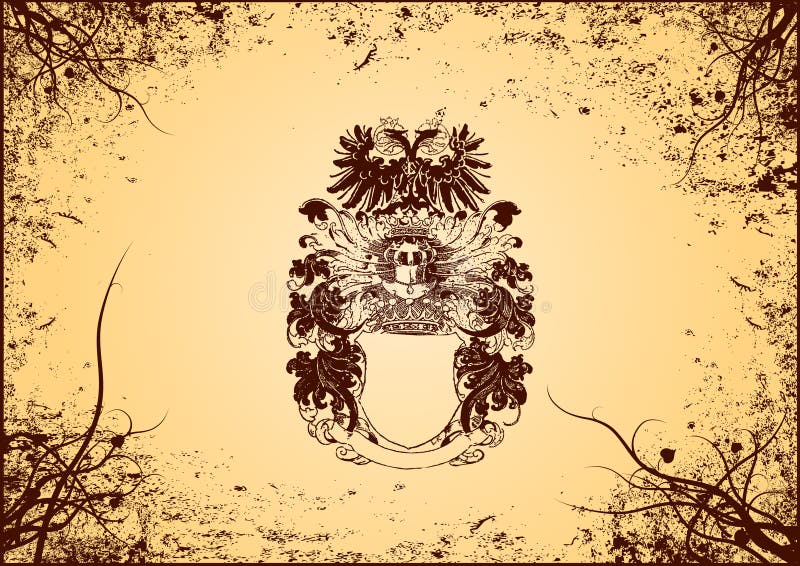 Grunge shield. Vector royalty free illustration