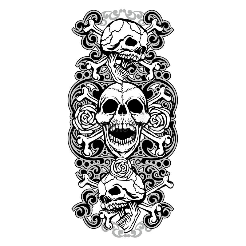 Grunge skull coat of arms stock vector. Illustration of emblem - 99445293
