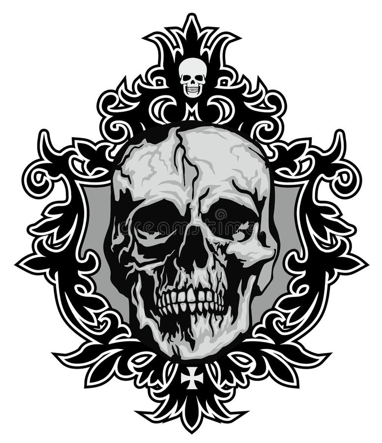 Grunge skull coat stock vector. Illustration of shirtsn - 150335174