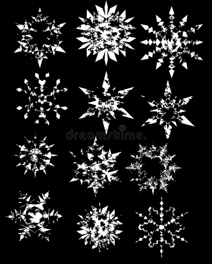 Grunge snowflakes