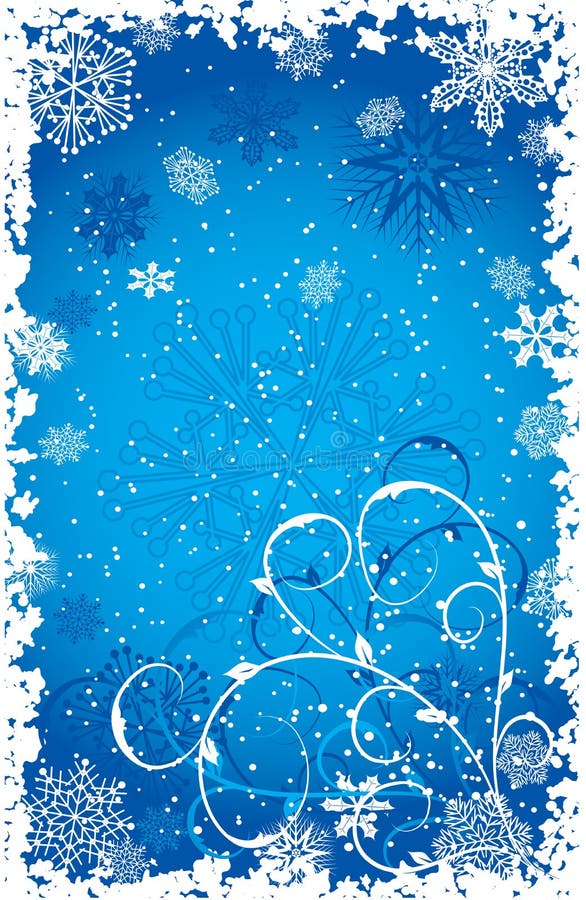 Grunge snowflakes background, vector