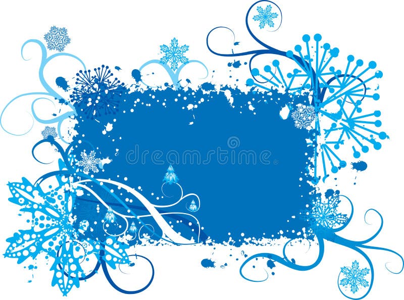 Grunge snowflakes background, vector