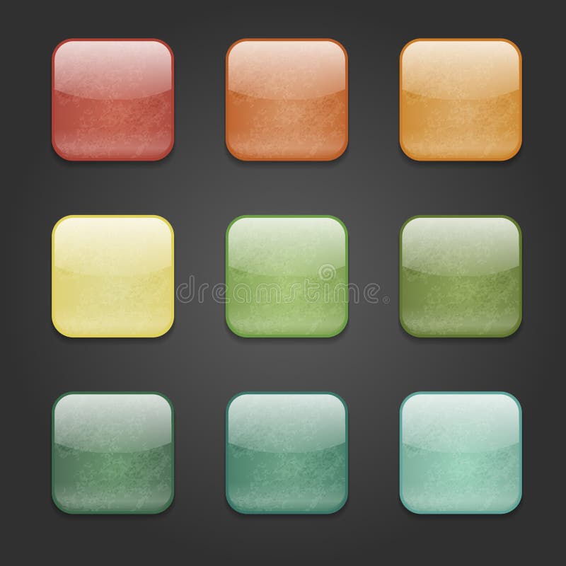 Grunge square buttons stock illustration