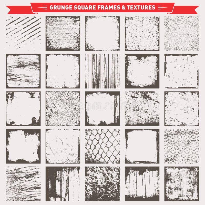 Grunge Square Frames Backgrounds Vector vector illustration