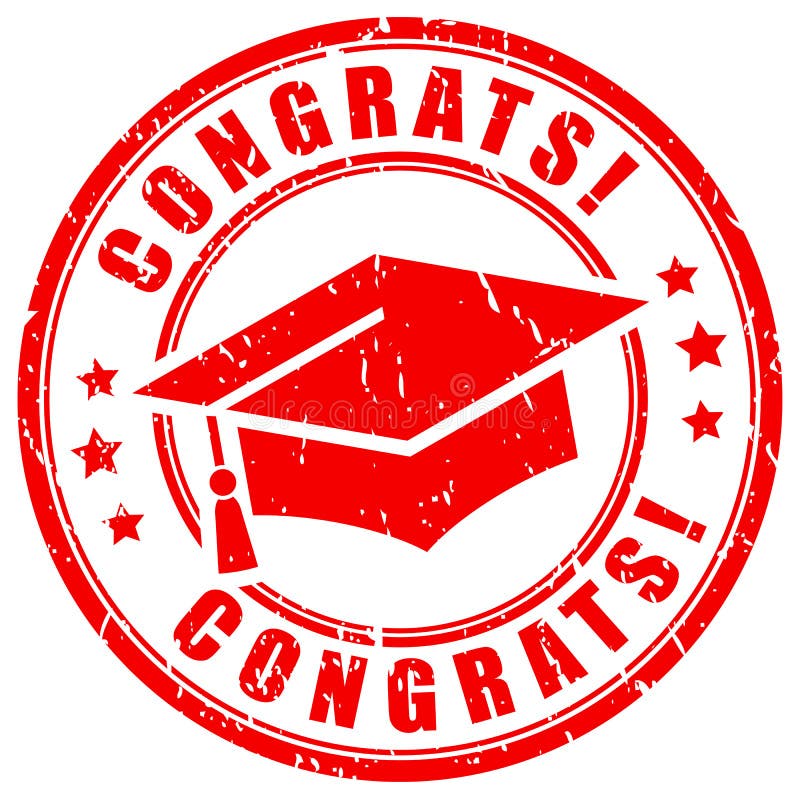 Grunge stamp graduate congratulations royalty free illustration