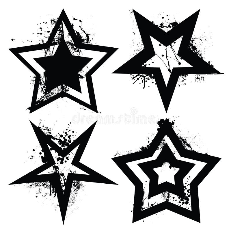 Grunge star set royalty free illustration