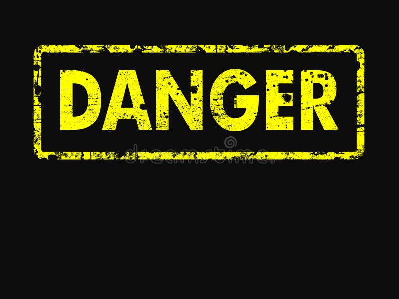 Grunge style yellow and black danger sign