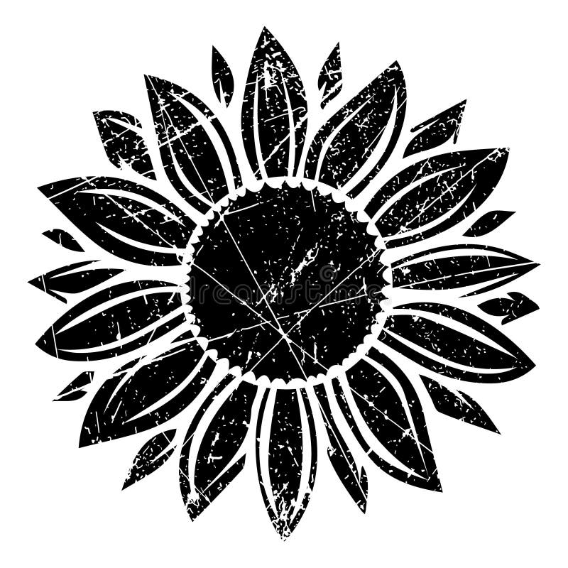 Download Sunflower Vector Illustration In Black Color Stock ...