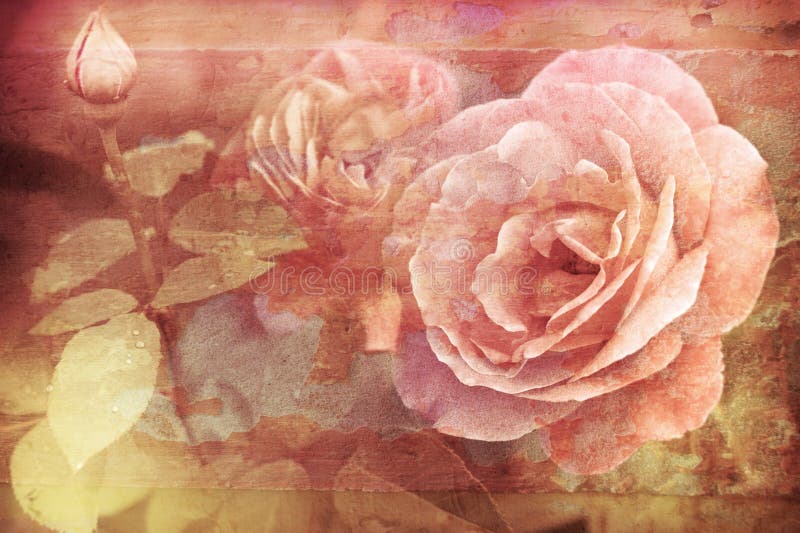Grunge texture with floral background in vintage style. Romantic stock image Grunge texture with floral background in vintage style. Romantic stock image