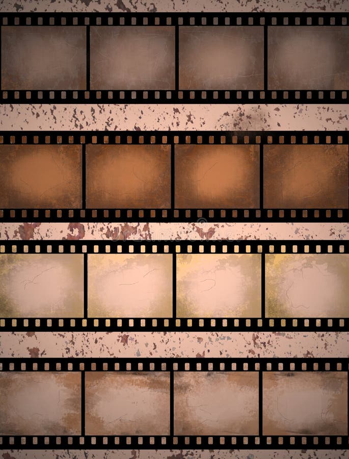 Grunge textured film strip stock illustration