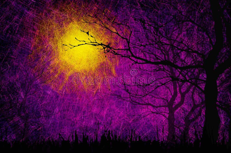 Grunge textured Halloween night background