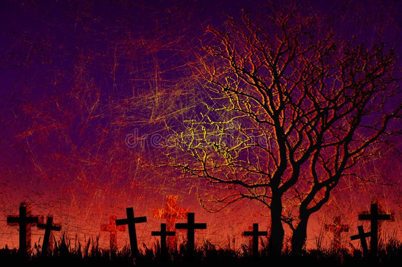 Grunge textured Halloween night background