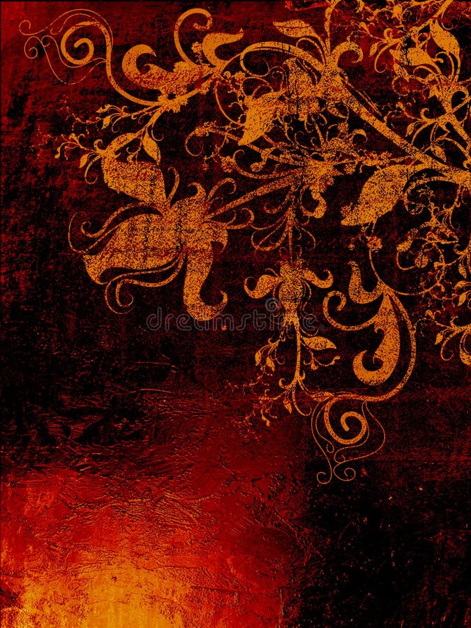 Grunge textured o contexto com elementos florais ilustração do vetor Grunge textured o contexto com elementos florais ilustração do vetor