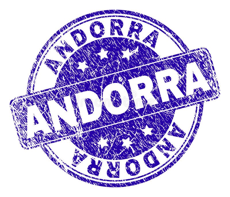 Grunge texturerade den ANDORRA stämpelskyddsremsan stock illustrationer