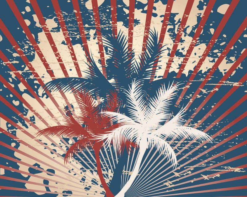 Grunge tropical americana retro stock de ilustración Grunge tropical americana retro stock de ilustración