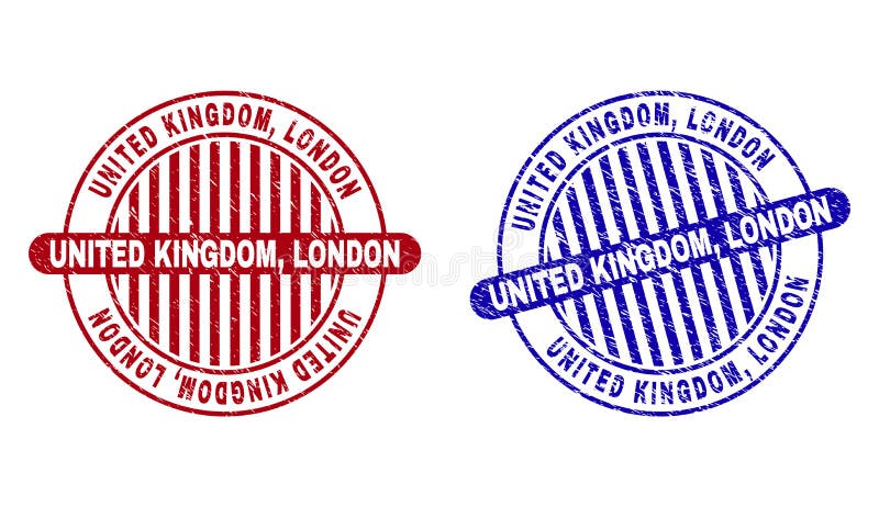 Grunge UNITED KINGDOM, LONDON Textured Round Stamp Seals vector illustration Grunge UNITED KINGDOM, LONDON Textured Round Stamp Seals vector illustration