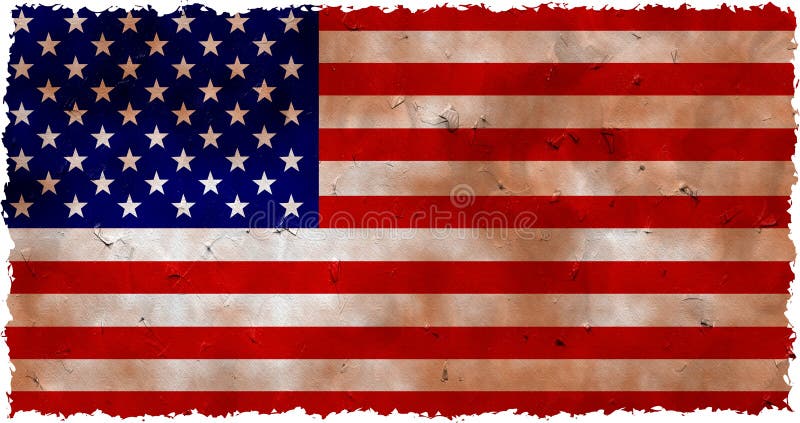 Špinavý a vlajka z spojené štáty americké ošúchaný hrany príliš.