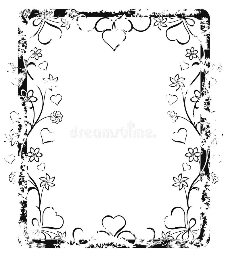 Grunge valentine frame royalty free illustration