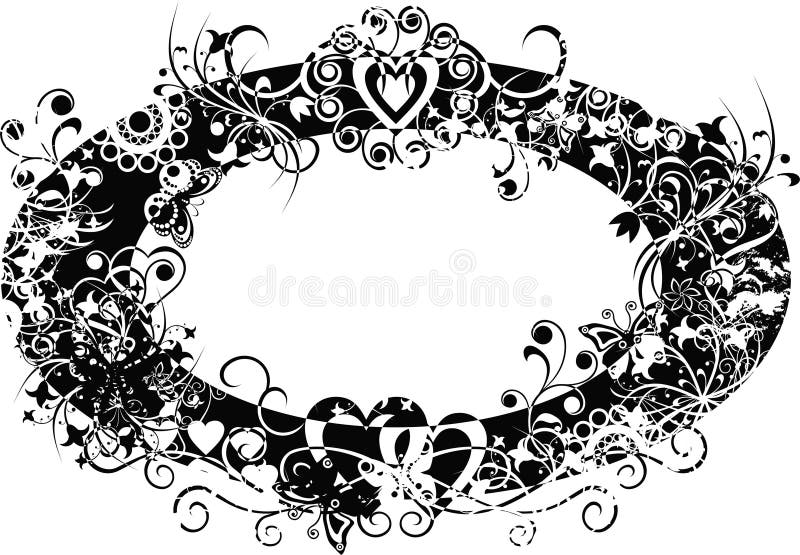Grunge valentine frame vector illustration