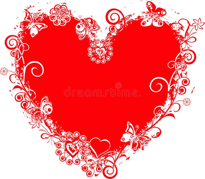 Grunge valentine frame, heart royalty free illustration