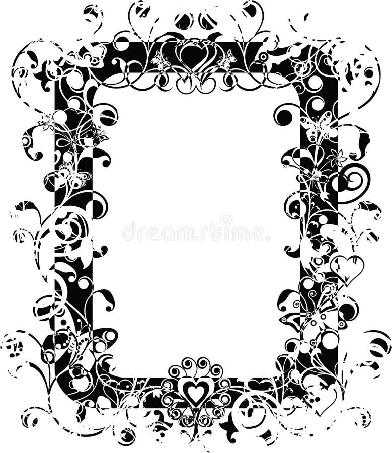 Grunge valentine frame, vector stock illustration
