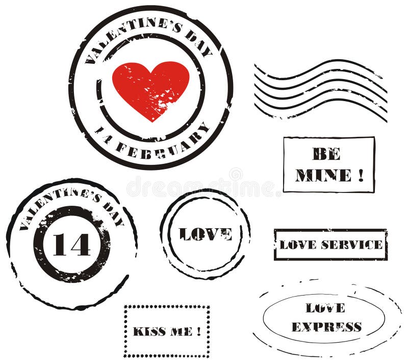 Love Stamps - for Wedding, Valentine's Day - in vector Stock