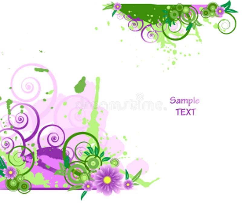 Grunge vector floral design.