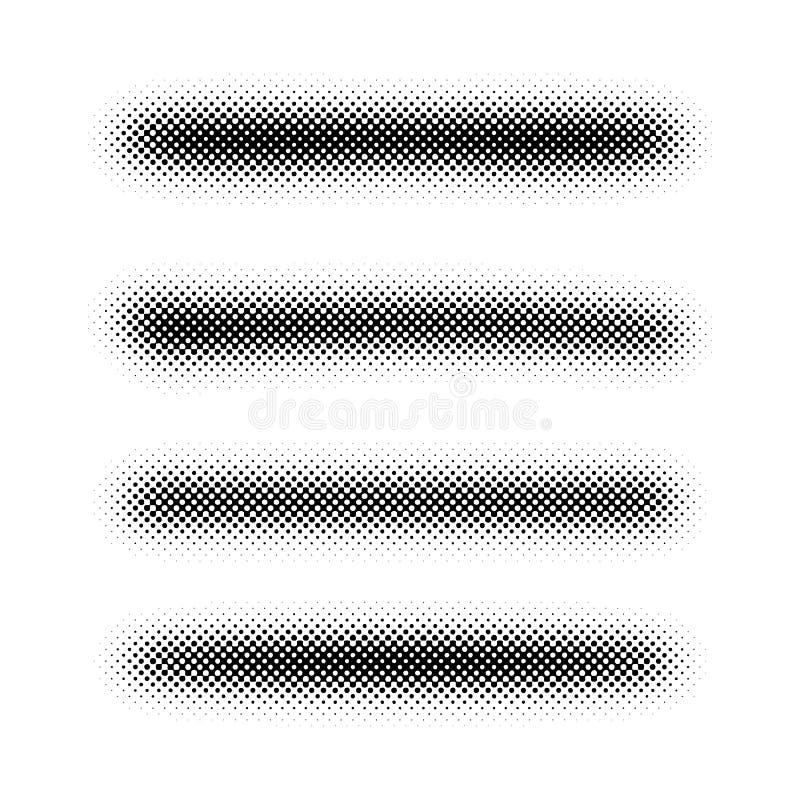Grunge vector halftone brush strokes on white