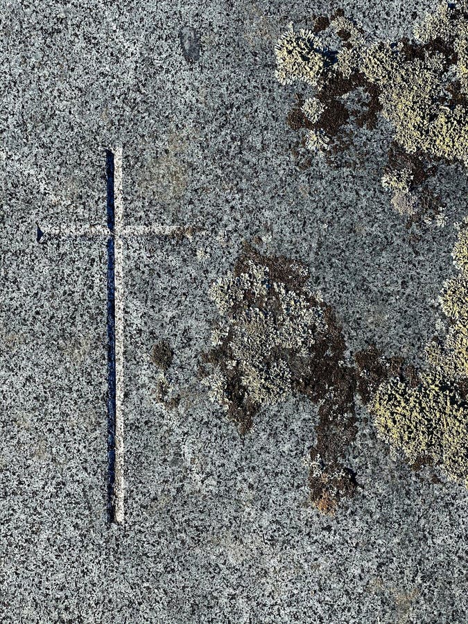 Weathered Concrete Cross with moss