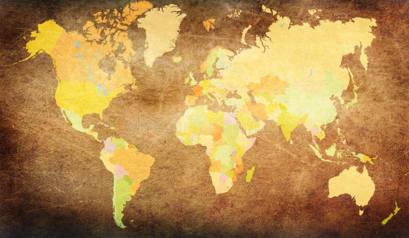 Grunge światowa mapa
