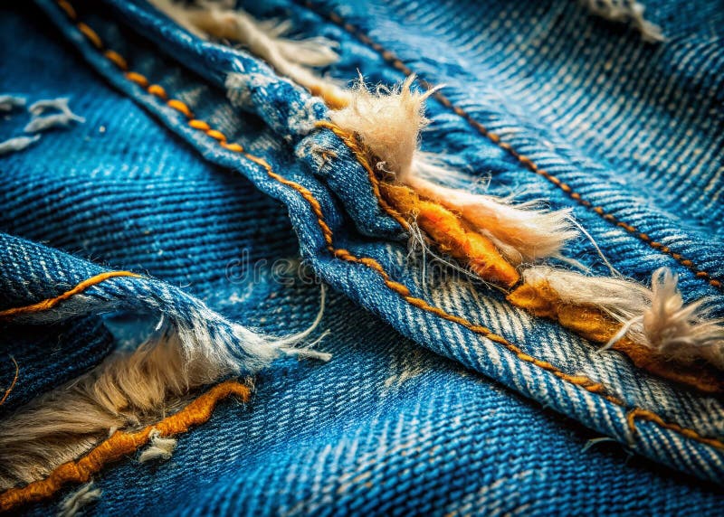 A GrungeChic Exploration of Distressed Denim Fashion Photography Showcasing Ripped Jeans Scratched Textures and a Bold stock illustration