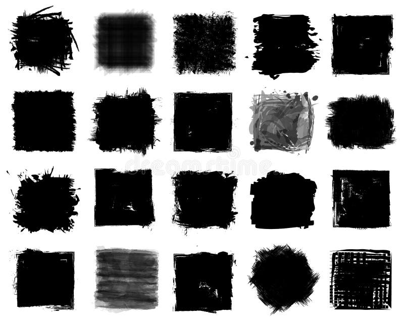 Grunge style set of square shapes . Vector . Grunge style set of square shapes . Vector .