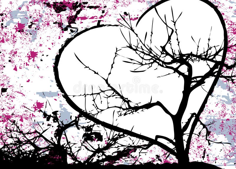 Grungy abstract love design raster stock illustration
