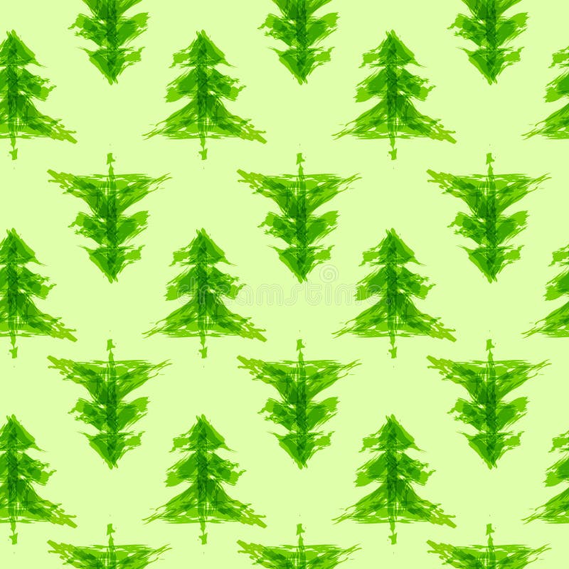 Grungy chrismas tree seamless pattern