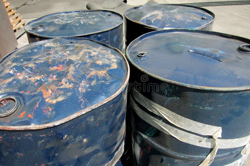 Grungy and distorted of oil drum in factory. Grungy and distorted of oil drum in factory