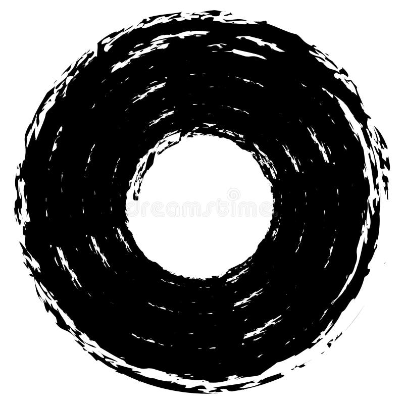 Grungy Paint, Ink Stain Circle. Splatter, Splash Effect Stock Vector