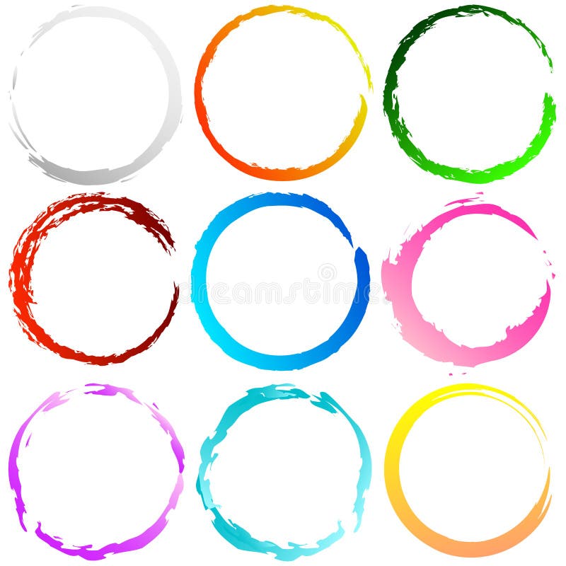 Grungy Paint, Ink Stain Circle. Splatter, Splash Effect Stock Vector