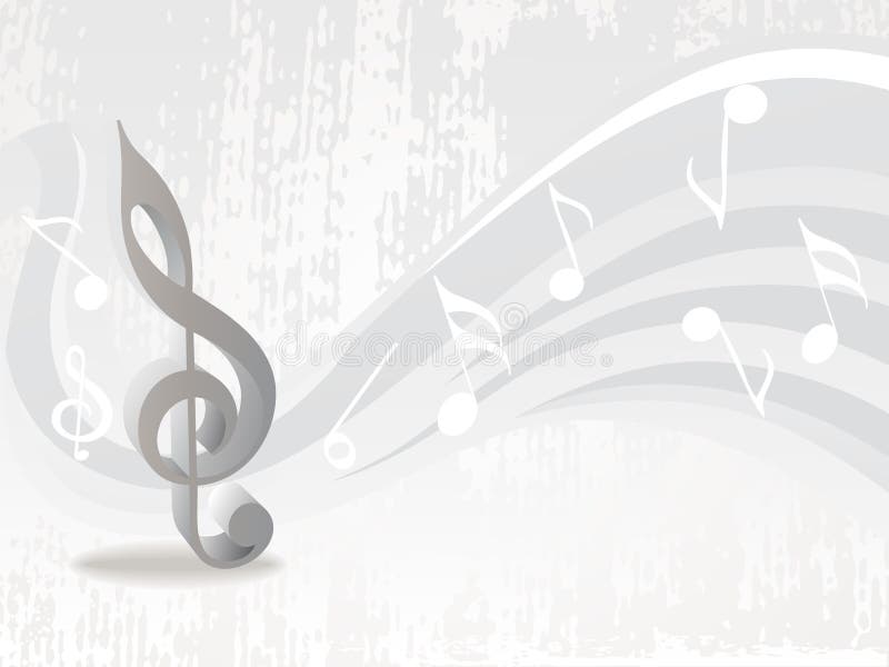 Grungy stripes background with musical notes stock illustration